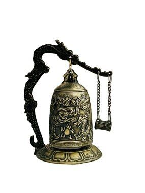 Vintage Metal Dragon Gong Style Temple Bell